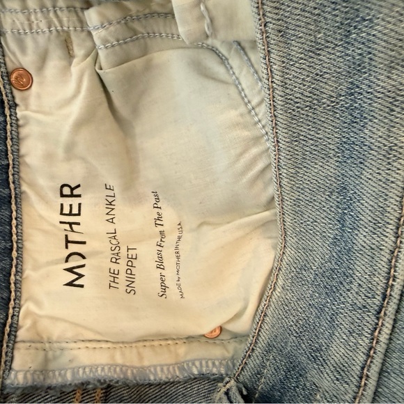 MOTHER Light Blue Distressed Straight-Leg Jeans - Picture 6 of 7